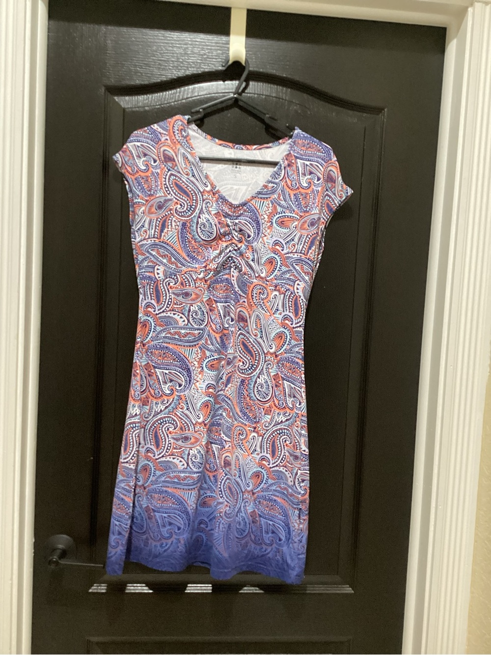 Title nine Blue and Coral Paisley V-Neck Midi Dress